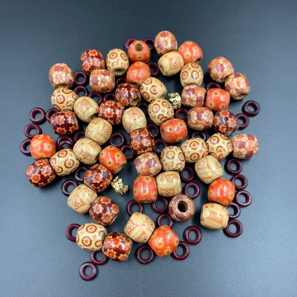 Ethnic  Wooden Hair Beads