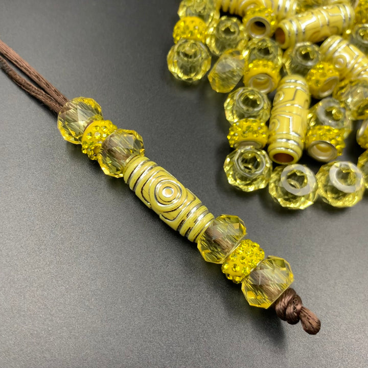 yellow hair beads